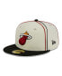 Men's Cream, Black Miami Heat Piping 2-Tone 59FIFTY Fitted Hat