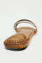 Split suede flat slider sandals