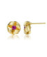 Фото #2 товара Sterling Silver with Cubic Zirconia Knot Bee Stud Earrings