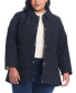 ფოტო #6 პროდუქტის Women's Plus Size Hooded Quilted Coat