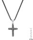 Men's Two-Tone Stainless Steel Rope Chain Cross 24" Pendant Necklace