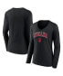 ფოტო #1 პროდუქტის Women's Black Indiana Hoosiers Evergreen Campus Long Sleeve V-Neck T-shirt