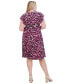 Фото #2 товара Plus Size Floral-Print Flutter-Sleeve Dress