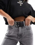 Фото #2 товара ASOS DESIGN double buckle low waist jeans belt