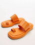 Topshop Georgia flat sandal with toe loop in orange Оранжевый, 37 - фото #4