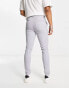 Фото #2 товара ASOS DESIGN skinny smart trousers with light grey pin stripe