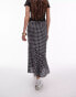 Topshop cutabout midi skirt in mono check