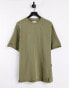 Bershka washed t-shirt with raw edge in green