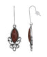 ფოტო #1 პროდუქტის Sterling Silver Wire Genuine Stone Carnelian Earrings