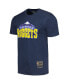 Men's and Women's Navy Denver Nuggets Hardwood Classics MVP Throwback Logo T-shirt