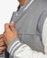 ფოტო #6 პროდუქტის Men's Wool Varsity with Grainy Polyurethane Sleeves Bomber Jacket