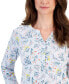 ფოტო #3 პროდუქტის Women's Printed Henley Knit Shirt, Created for Macy's