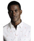 Men's Slim Fit Multi Button-Down Collar Non-Iron Lobster Print Short Sleeve Shirt