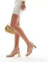 Glamorous low block heeled sandals in gold