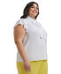 ფოტო #3 პროდუქტის Plus Size Solid-Color Tie Cap-Sleeve Blouse