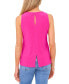 ფოტო #2 პროდუქტის Women's Crewneck Split Back Keyhole Tank Top