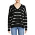 Dreamers by Debut Oversized Sweater Women's XL Black/White V-Neck Longsleeve