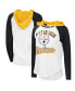 Фото #2 товара Women's White Pittsburgh Steelers MVP Raglan Hoodie Long Sleeve T-shirt