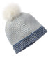 Фото #1 товара Forte Cashmere Colorblocked Pompom Cashmere Hat Women's Grey