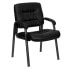Фото #4 товара Black Leather Executive Side Reception Chair With Titanium Frame Finish