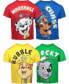 Toddler Boys Chase Marshall Rubble Rocky 4 Pack T-Shirts Multicolor