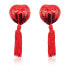 Heart Sequin Nipple Cover with Tassel Red