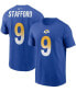 Фото #1 товара Men's Matthew Stafford Royal Los Angeles Rams Name and Number T-shirt