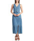 ფოტო #3 პროდუქტის Juniors' Cotton Washed Tiered Midi Denim Skirt