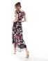 Фото #3 товара ASOS DESIGN flutter sleeve ruffle midi dress in dark floral print