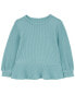 Фото #2 товара Toddler Waffle Knit Thermal Peplum Top 4T