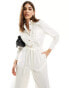 Nobody's Child Miranda wide leg utility style jumpsuit in white