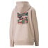 Фото #2 товара Puma Downtown Oversized Graphic Pullover Hoodie Womens Pink Casual Outerwear 537
