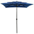 Фото #3 товара Садовый зонт vidaXL 3-слойный Sonnenschirm UV-защита Azurblau 200 x 200 x 240 см