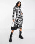 Фото #1 товара I Saw It First knitted midi dress in zebra print