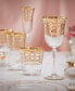 4 Piece Infinity Gold Ring White Wine Goblet Set