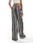 Фото #3 товара ONLY Tall wide leg trouser in black and white stripe