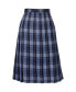 ფოტო #1 პროდუქტის Women's School Uniform Plaid Pleated Skirt Below the Knee
