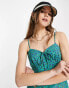 Фото #3 товара Lola May cami strap mini dress in green floral print