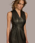 ფოტო #7 პროდუქტის Women's Faux-Leather Croc-Embossed Sheath Dress