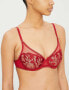 Maison Lejaby 274069 Womens Sin Underwired Mesh Bra Rubby Red Size 34DD