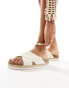 Фото #4 товара ASOS DESIGN Jessie flatform cross strap espadrille sandals in off-white crochet