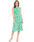 ფოტო #1 პროდუქტის Petite Floral-Print Jewel-Neck Midi Dress