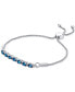 ფოტო #2 პროდუქტის Sapphire (2-1/10 ct. t.w.) & Diamond (1/10 ct. t.w.) Bolo Bracelet in Sterling Silver
