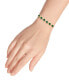 ფოტო #3 პროდუქტის Emerald Green Glass Cubic Zirconia Halo Link Bracelet