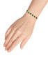 Emerald Green Glass Cubic Zirconia Halo Link Bracelet