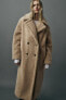 Extra-long faux shearling coat