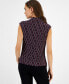 ფოტო #2 პროდუქტის Women's Printed Collared Cowlneck Top