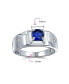 ფოტო #4 პროდუქტის Unisex 1CTW Round Solitaire Simulated Blue Sapphire AAA CZ Men's Engagement Ring Pinky Ring .925 Sterling Silver For Men