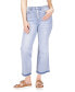 Фото #1 товара Women's Button-Fly Flared Cropped High-Rise Jeans