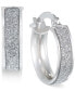 ფოტო #1 პროდუქტის Glitter Hoop Earrings in 14k Rose Gold, White Gold or Gold